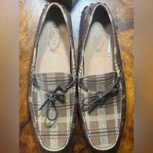 TOD’S Tartan Gommino Leather Drivers NWT